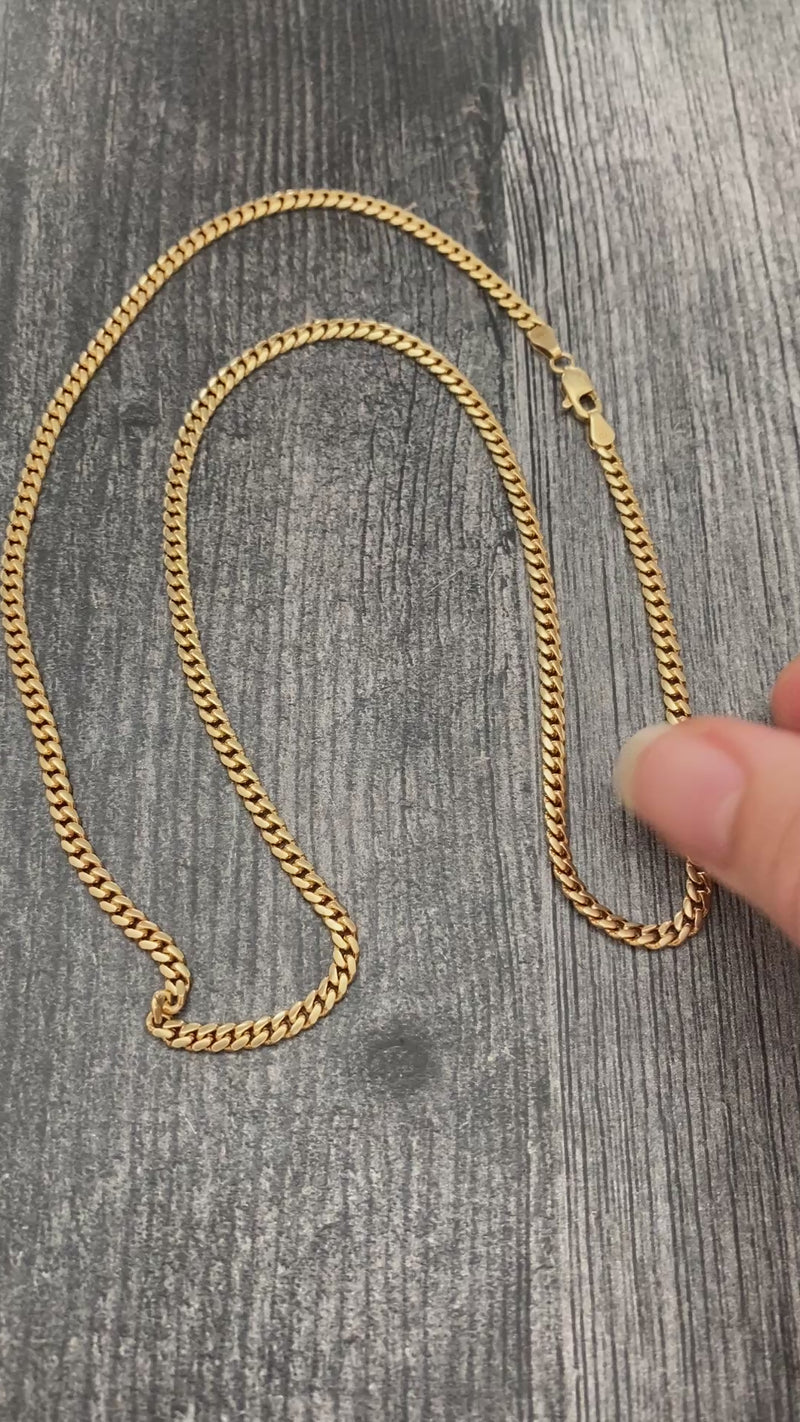 Vintage 14K Gold Curb Link Chain, 20.5” Long