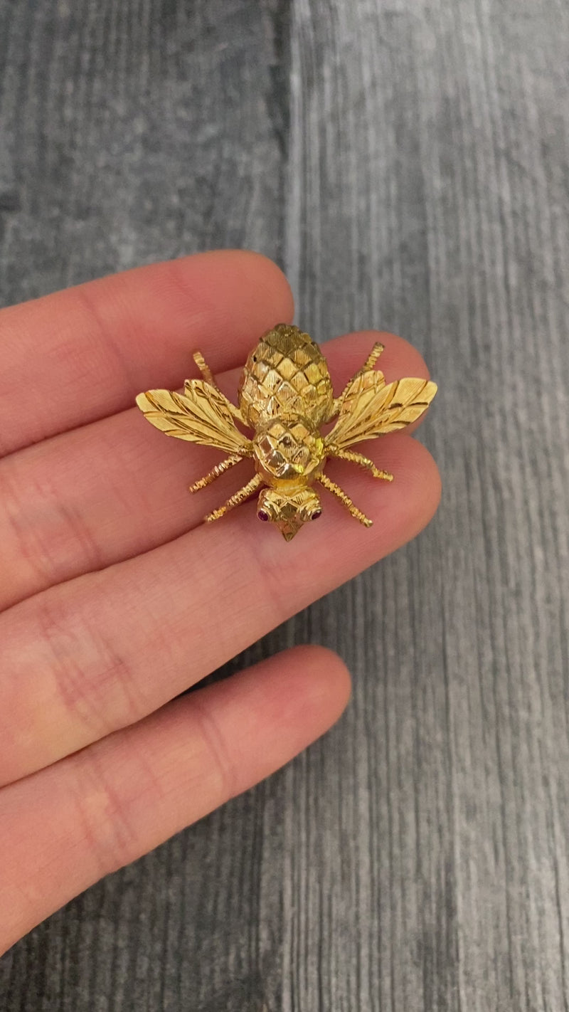 Vintage Herbert Rosenthal 18K Gold Bee Pin