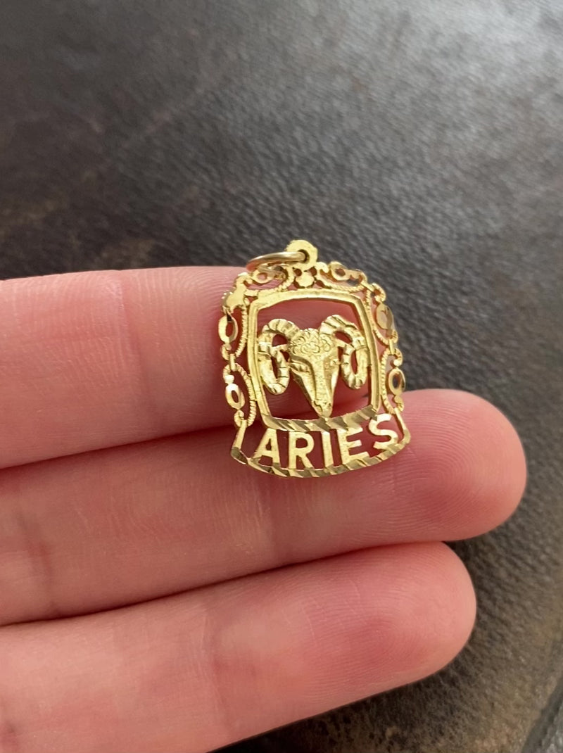 Vintage 14K Gold Zodiac Aries Charm