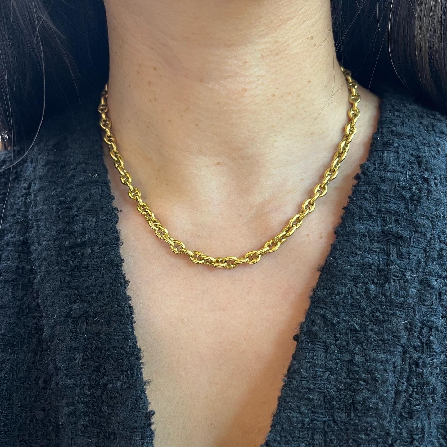 Vintage 18K Gold Mariner Chain, 16