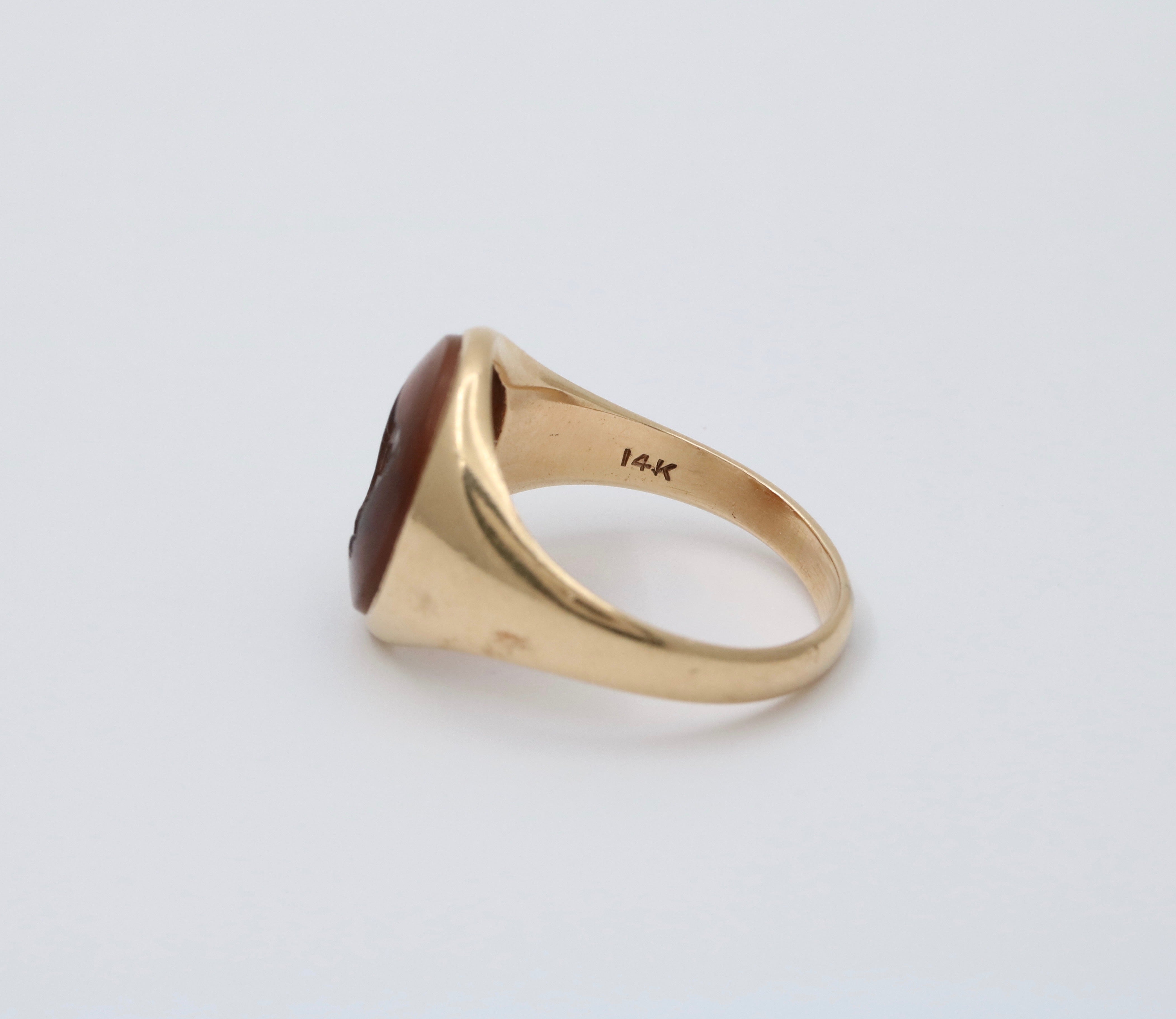 Mens antique clearance gold signet rings