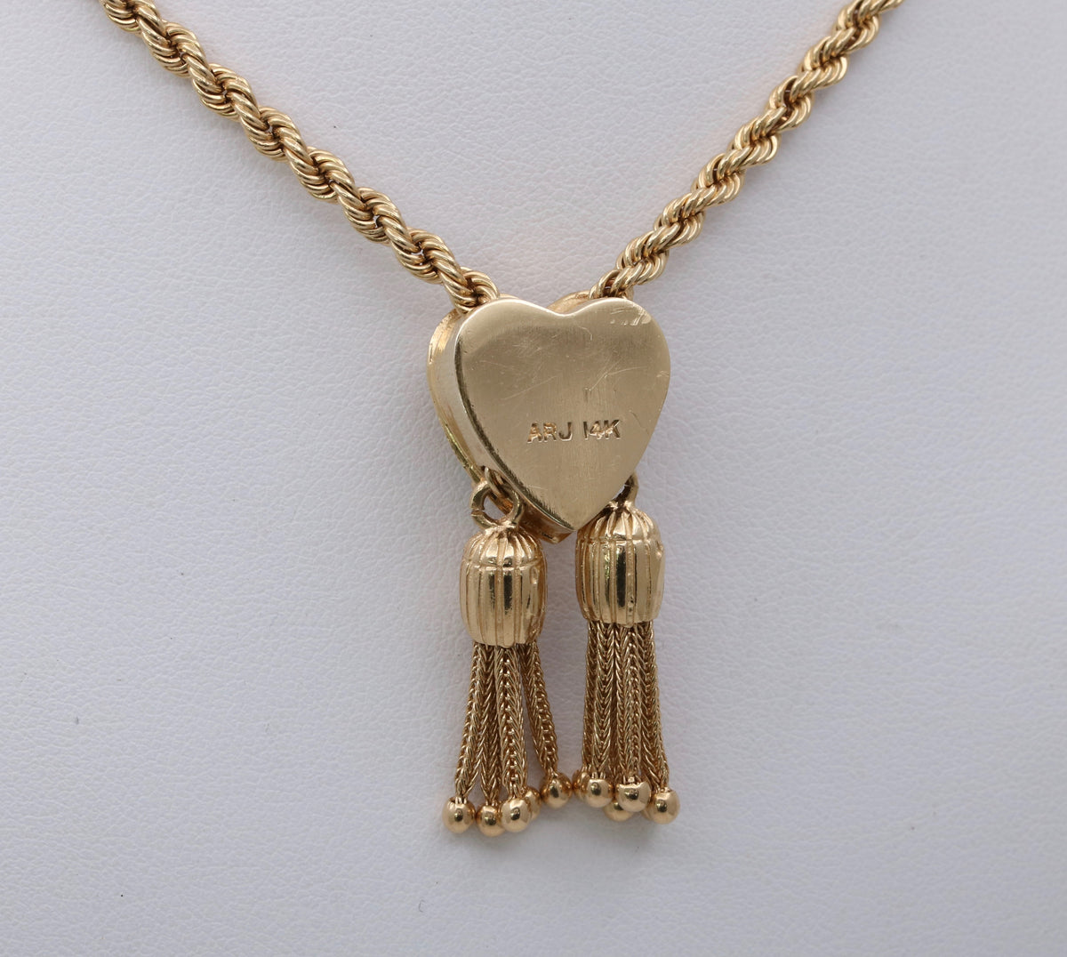 Triple Heart Charm Necklace in Solid Gold 9k Rose