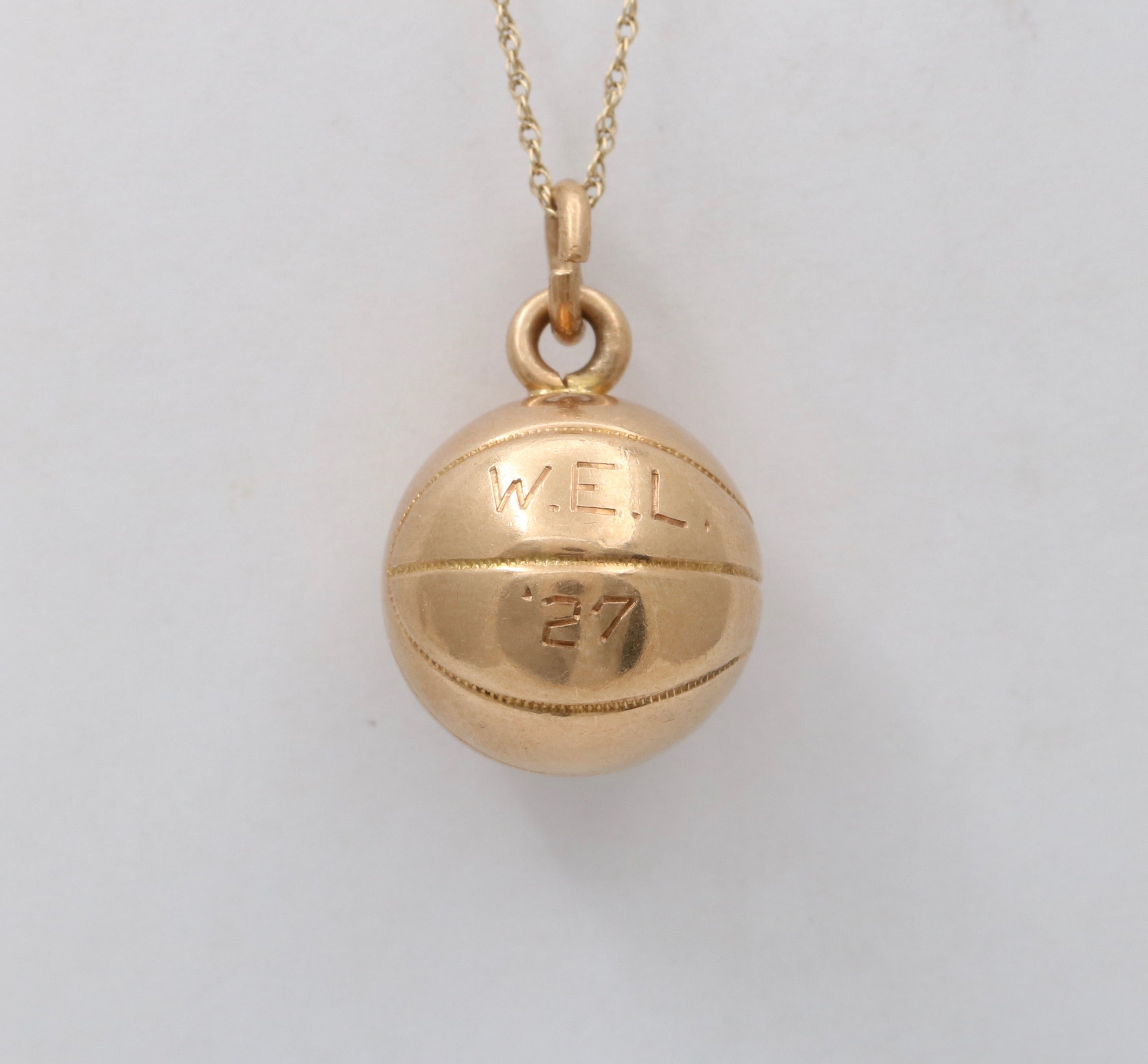 Gold basketball charm for shop necklace