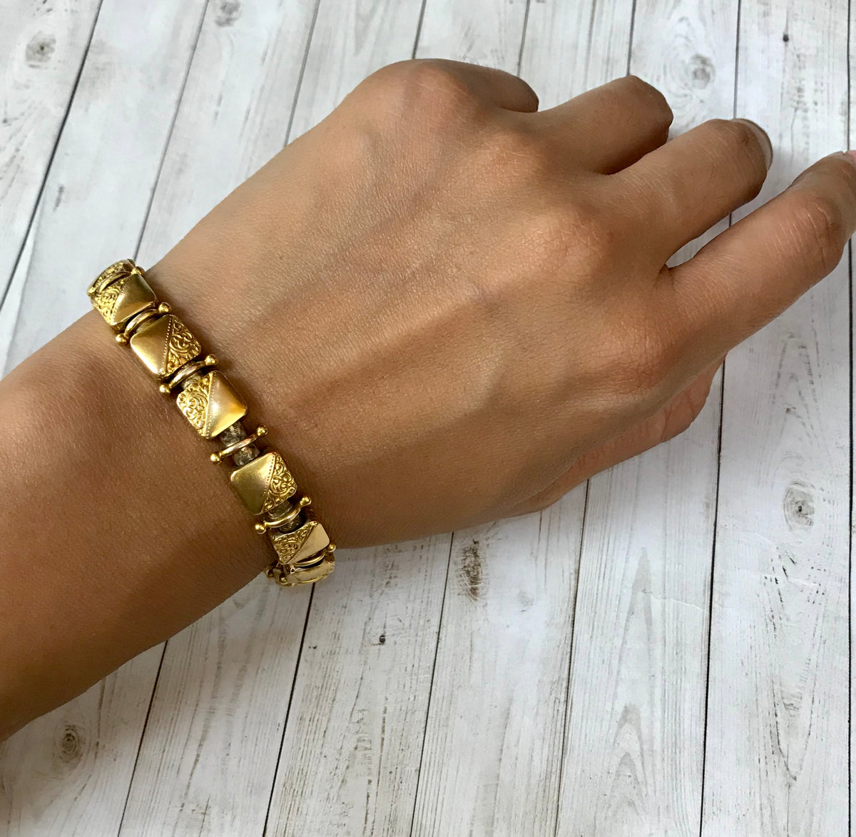 14K Gold Ladies Italian Reversible Bracelet