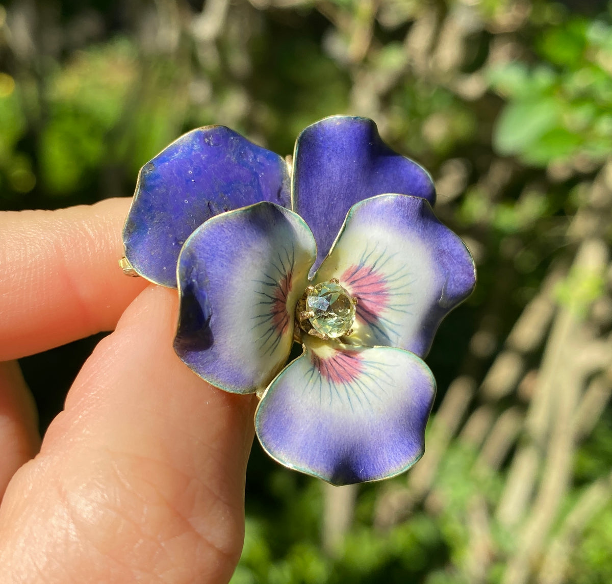 Large Dark Purple Flower Brooch Pin
