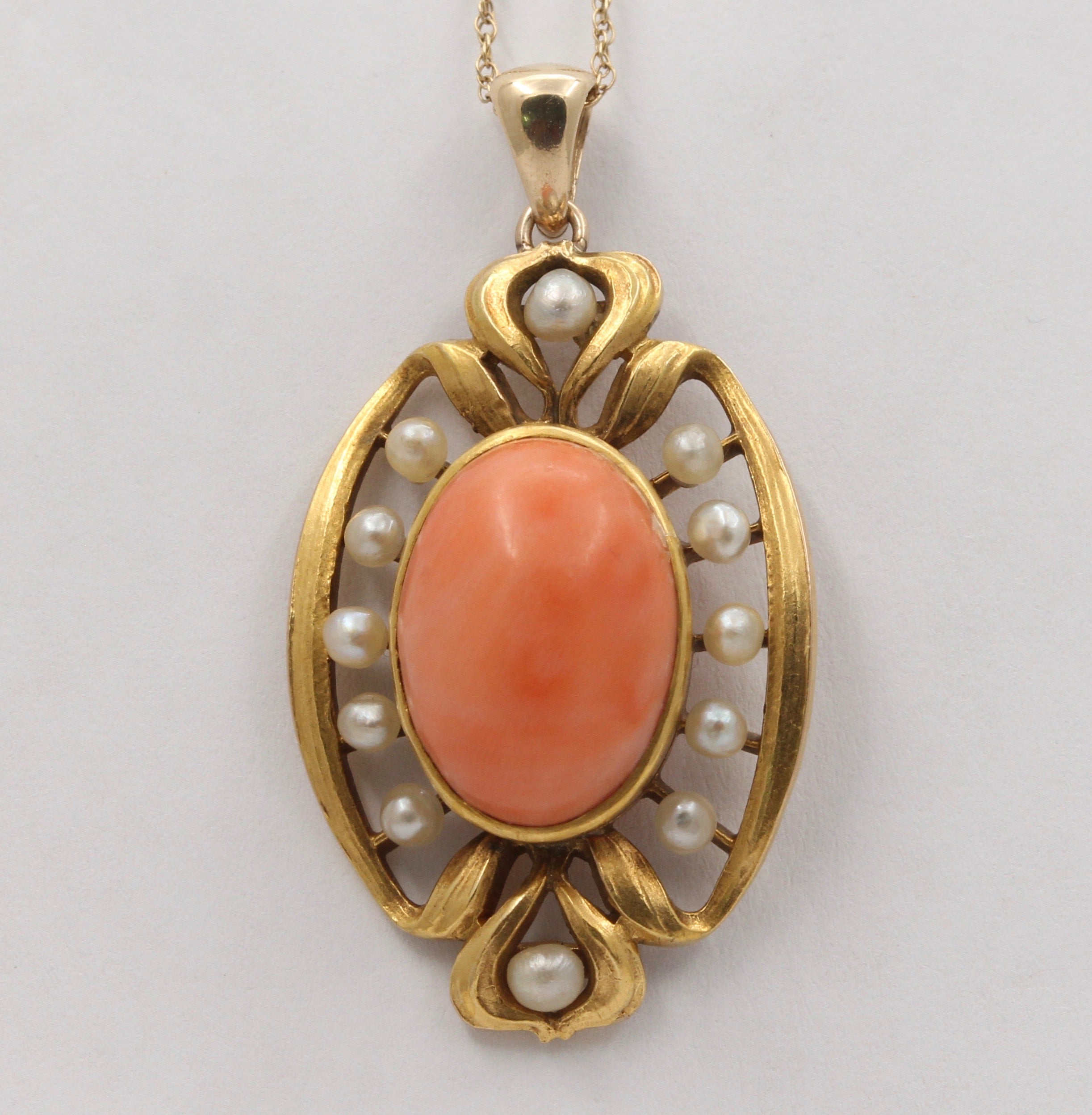 Coral on sale pendants gold