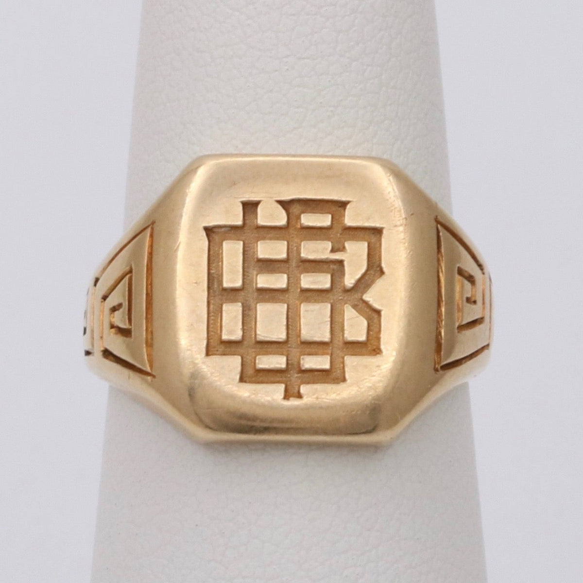 Monogram Carved Vintage Style Ring Initial Ring 