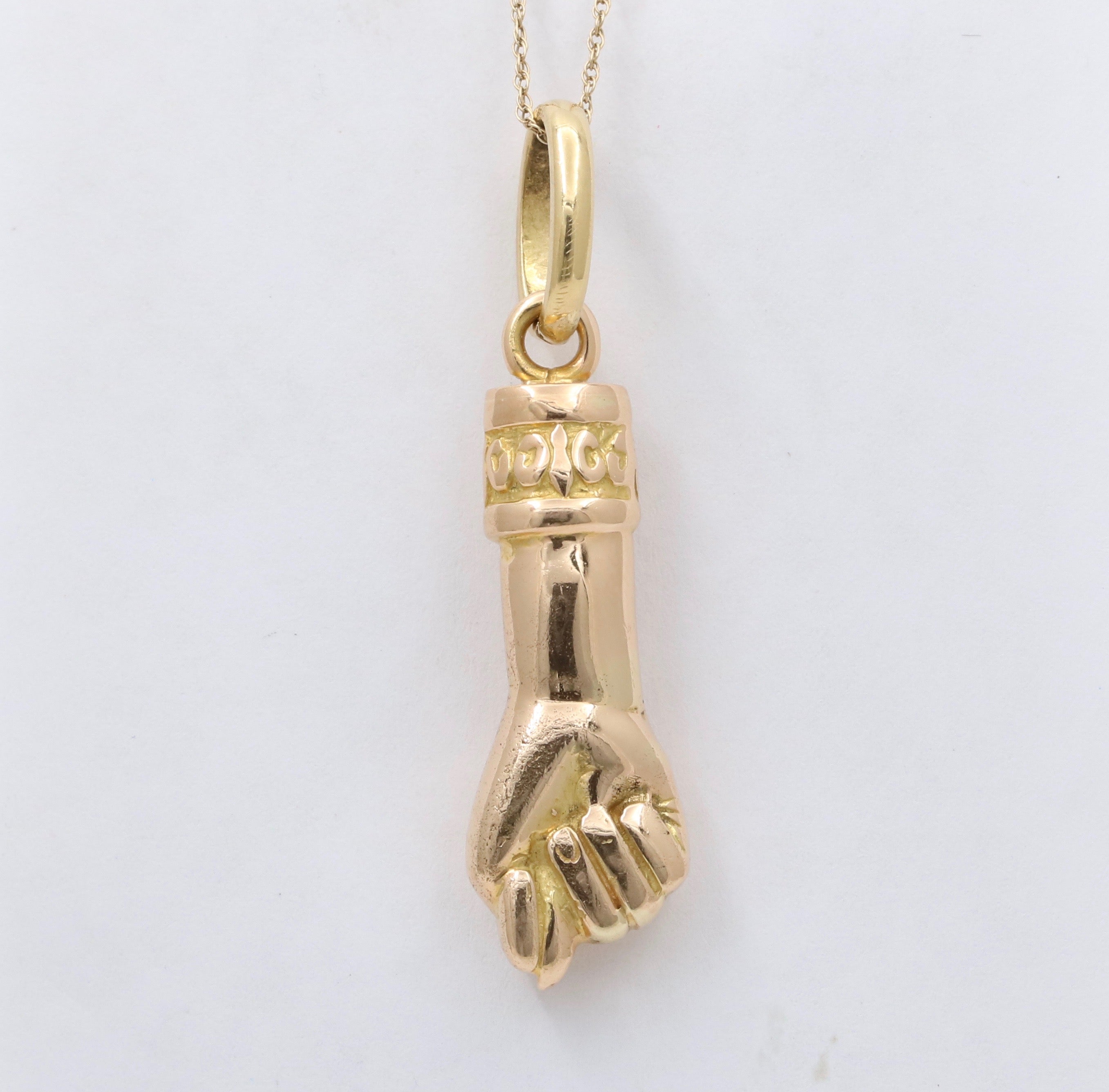 Vintage Figa Hand Charms Necklace, Gold Vermeil Figa Charms outlet Necklace, Designer Carving Figa Hand Jewelry, Figa Hand Charms, Designer Charms